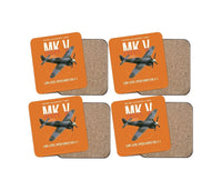 Thumbnail for Hawker Tempest Mk V design on orange 4 pieces set coaster