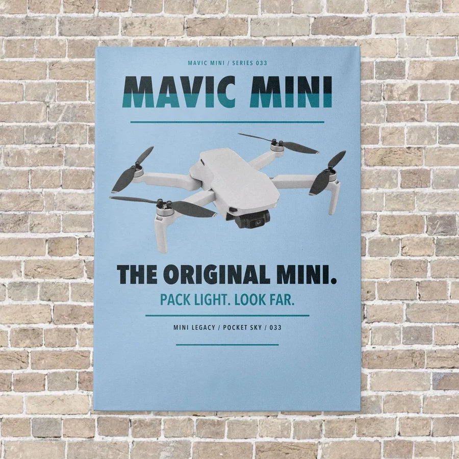 DJI Mavic Mini vertical canvas print - no frame - light blue background