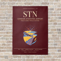 Thumbnail for London Stansted Airport STN - Canvas Framed - Dark Red