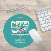 Thumbnail for Cessna 177B Cardinal design on turquoise round mouse pad