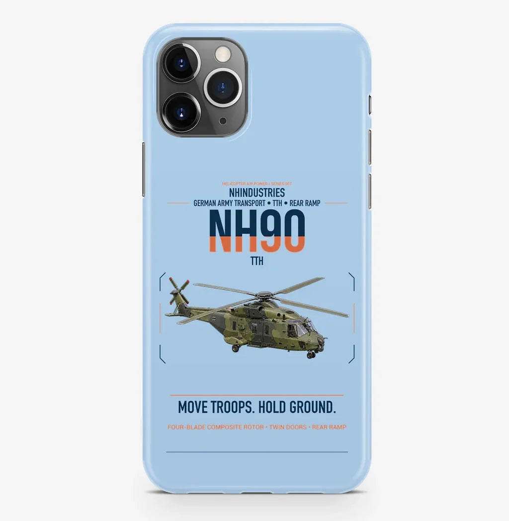 NHIndustries NH90 TTH design on light blue magsafe iphone case, for iPhone Pro Max