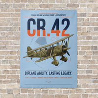 Thumbnail for Fiat CR.42 Falco vertical canvas print - no frame - light blue background