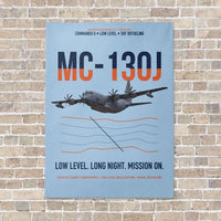 Thumbnail for MC-130J COMMANDO II vertical canvas print - no frame - light blue background