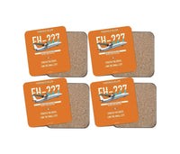 Thumbnail for Fairchild Hiller FH-227B design on orange 4 pieces set coaster