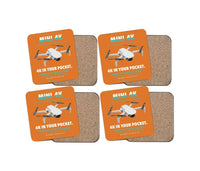 Thumbnail for DJI Mini 4K design on orange 4 pieces set coaster
