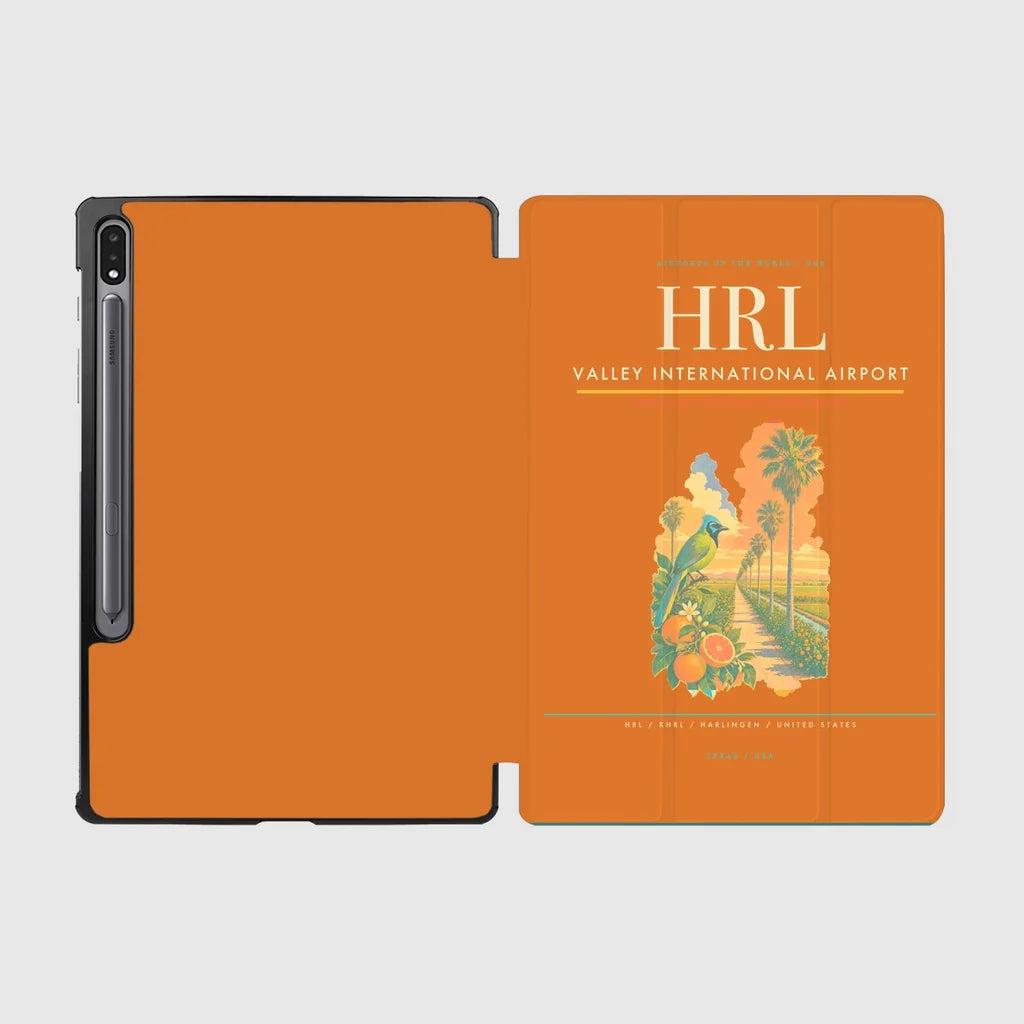 Valley International Airport (HRL) design on orange samsung tablet tablet case