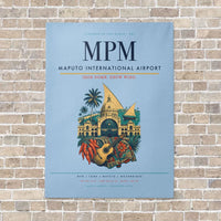 Thumbnail for Maputo International Airport MPM vertical canvas print - no frame - light blue background