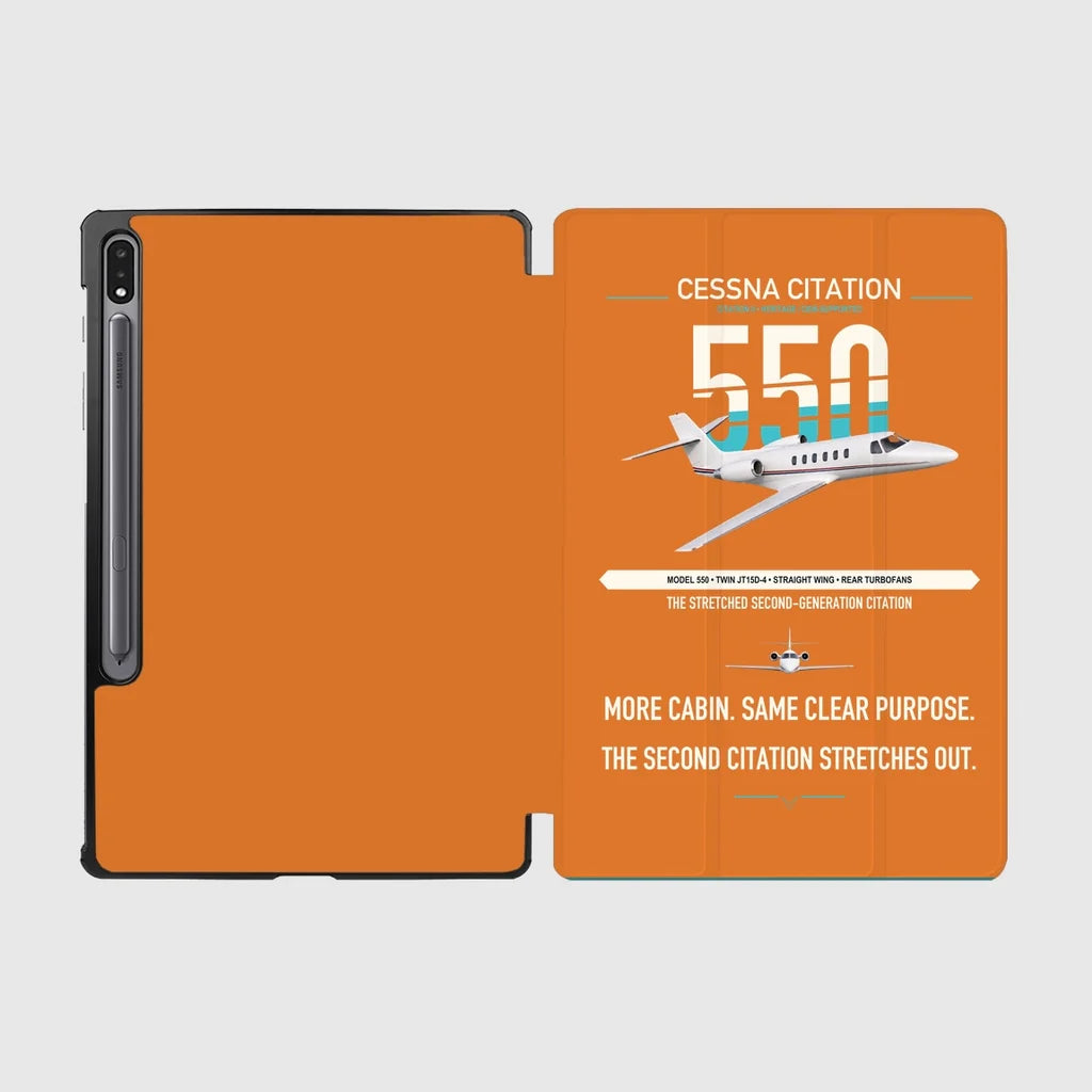 Cessna Citation 550 - Citation II design on orange samsung tablet tablet case