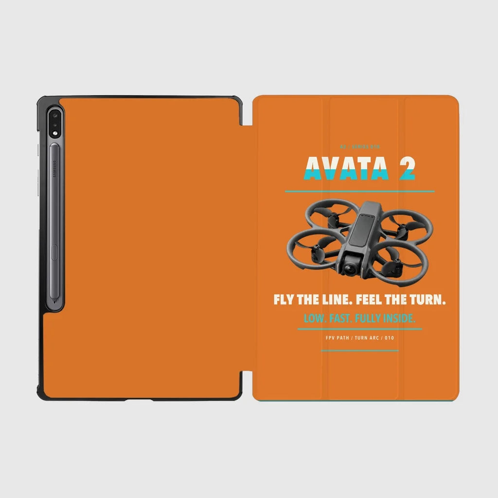 DJI Avata 2 design on orange samsung tablet tablet case
