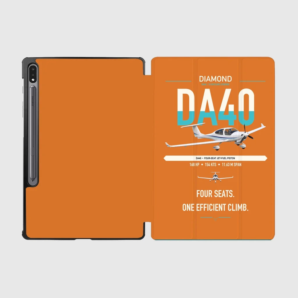 Diamond DA40 design on orange samsung tablet tablet case