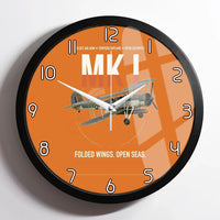 Thumbnail for Fairey Swordfish Mk I design on orange framed wall clock