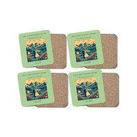 Thumbnail for The Summit Wedding Flight - Designed Coasters design on light green 4-pieces-set