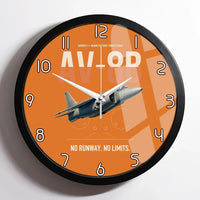 Thumbnail for AV-8B Harrier II design on orange framed wall clock