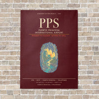 Thumbnail for Puerto Princesa International Airport PPS - Canvas Framed - Dark Red