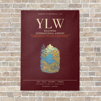 Thumbnail for Kelowna International Airport YLW - Canvas Framed - Dark Red