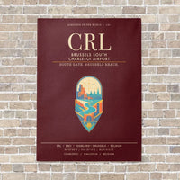 Thumbnail for Brussels South Charleroi Airport CRL - Canvas Framed - Dark Red