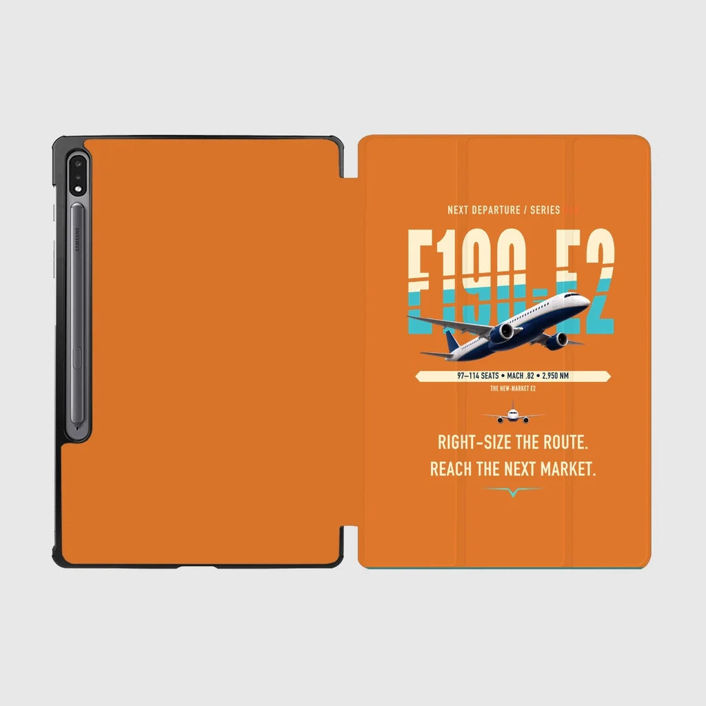Embraer E190-E2 design on orange samsung tablet tablet case