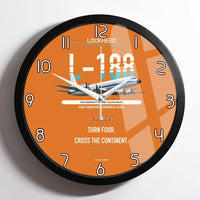 Thumbnail for Lockheed L-188 Electra design on orange framed wall clock