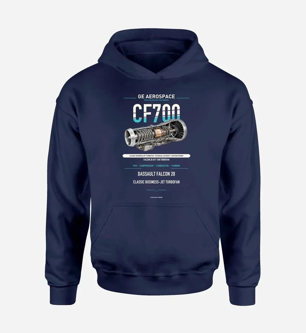 CF700 design on navy blue hoodie single side