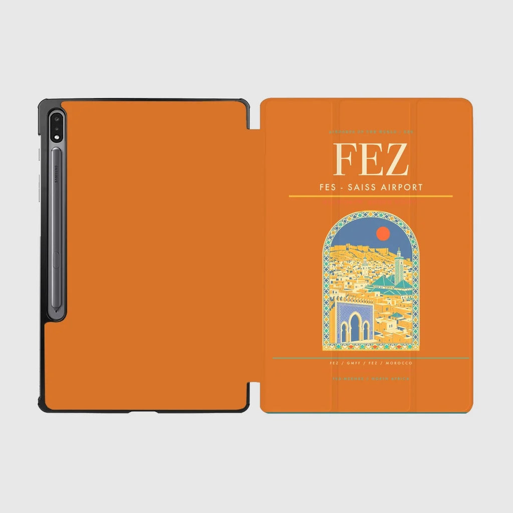 Fes (FEZ) design on orange samsung tablet tablet case