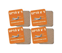 Thumbnail for Vickers VC10 K.3 design on orange 4 pieces set coaster