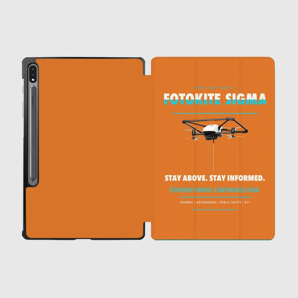Fotokite Sigma design on orange samsung tablet tablet case