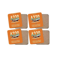 Thumbnail for Airbus A330-200 design on orange 4 pieces set coaster