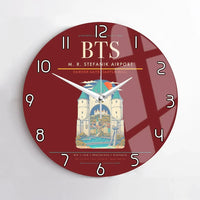 Thumbnail for M. R. Stefanik Airport BTS Wall-Clock No-Frame - Dark Red