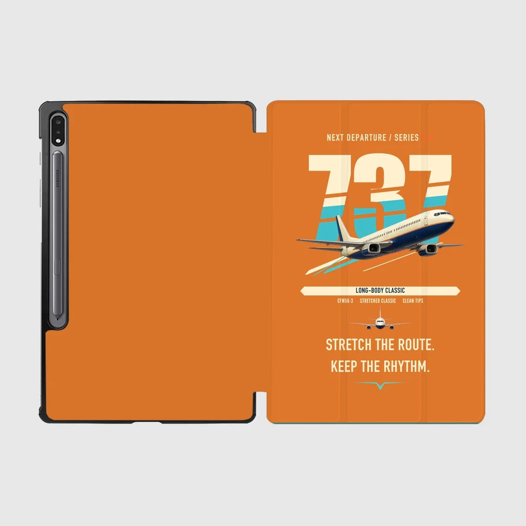 Boeing 737-400 Classic design on orange samsung tablet tablet case