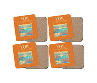 Thumbnail for Regina International Airport (YQR) design on orange 4 pieces set coaster