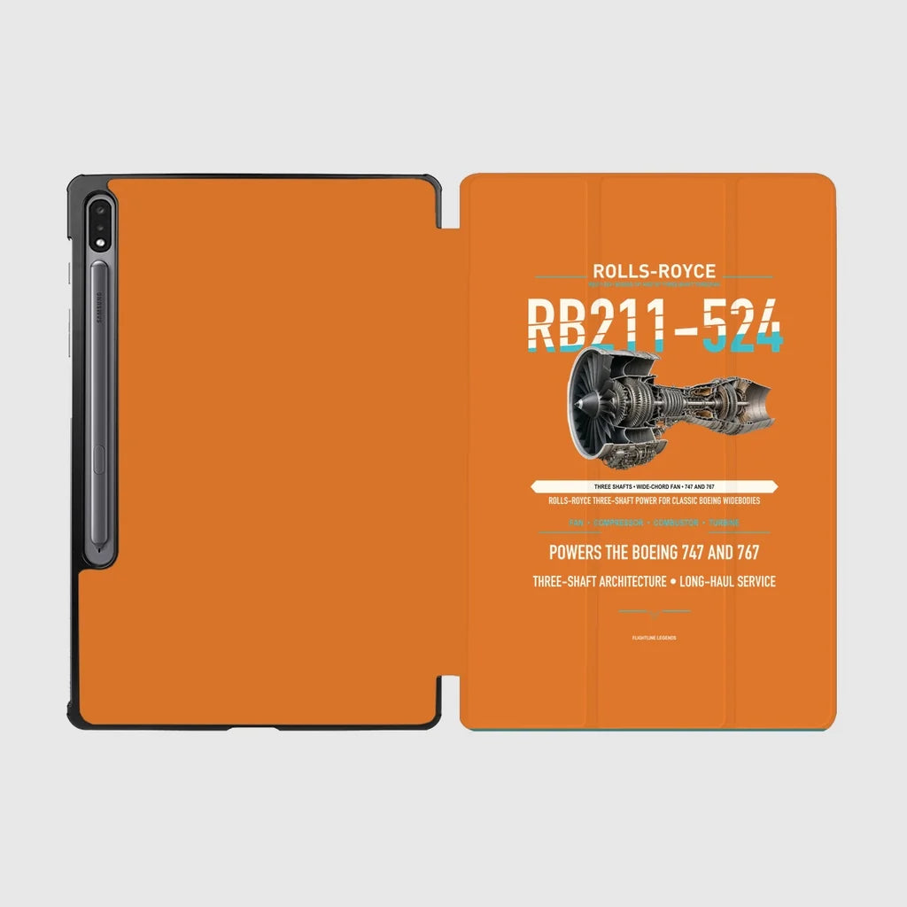 RB211-524 design on orange samsung tablet tablet case