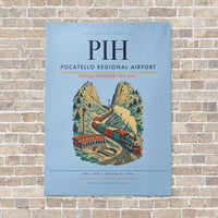 Thumbnail for Pocatello Regional Airport PIH vertical canvas print - no frame - light blue background