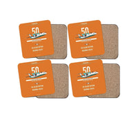 Thumbnail for Fokker 50 design on orange 4 pieces set coaster