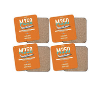 Thumbnail for Piper M350 design on orange 4 pieces set coaster