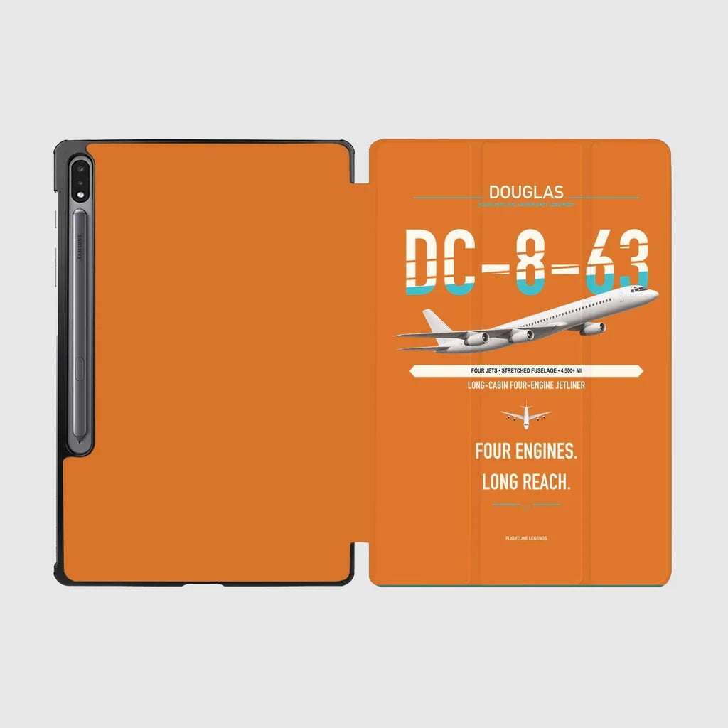 Douglas DC-8-63 design on orange samsung tablet tablet case