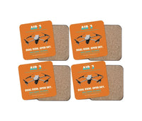 Thumbnail for DJI Air 3 design on orange 4 pieces set coaster