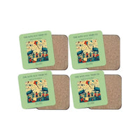 Thumbnail for The Kite Day Tribute - Designed Coasters design on light green 4-pieces-set