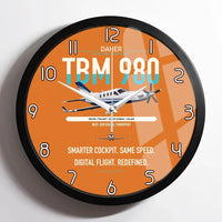 Thumbnail for Daher TBM 980 design on orange framed wall clock