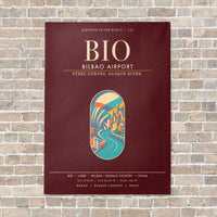 Thumbnail for Bilbao Airport BIO - Canvas Framed - Dark Red
