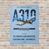 Thumbnail for Airbus A310-300 vertical canvas print - no frame - light blue background