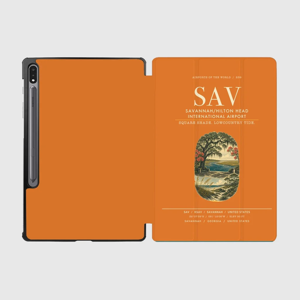 Savannah-Hilton Head International Airport (SAV) design on orange samsung tablet tablet case