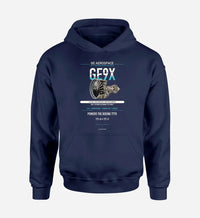Thumbnail for GE9X design on navy blue hoodie single side