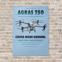 Thumbnail for DJI Agras T50 vertical canvas print - no frame - light blue background