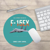 Thumbnail for F-15EX Eagle II Connect Carry Control design on turquoise round mouse pad