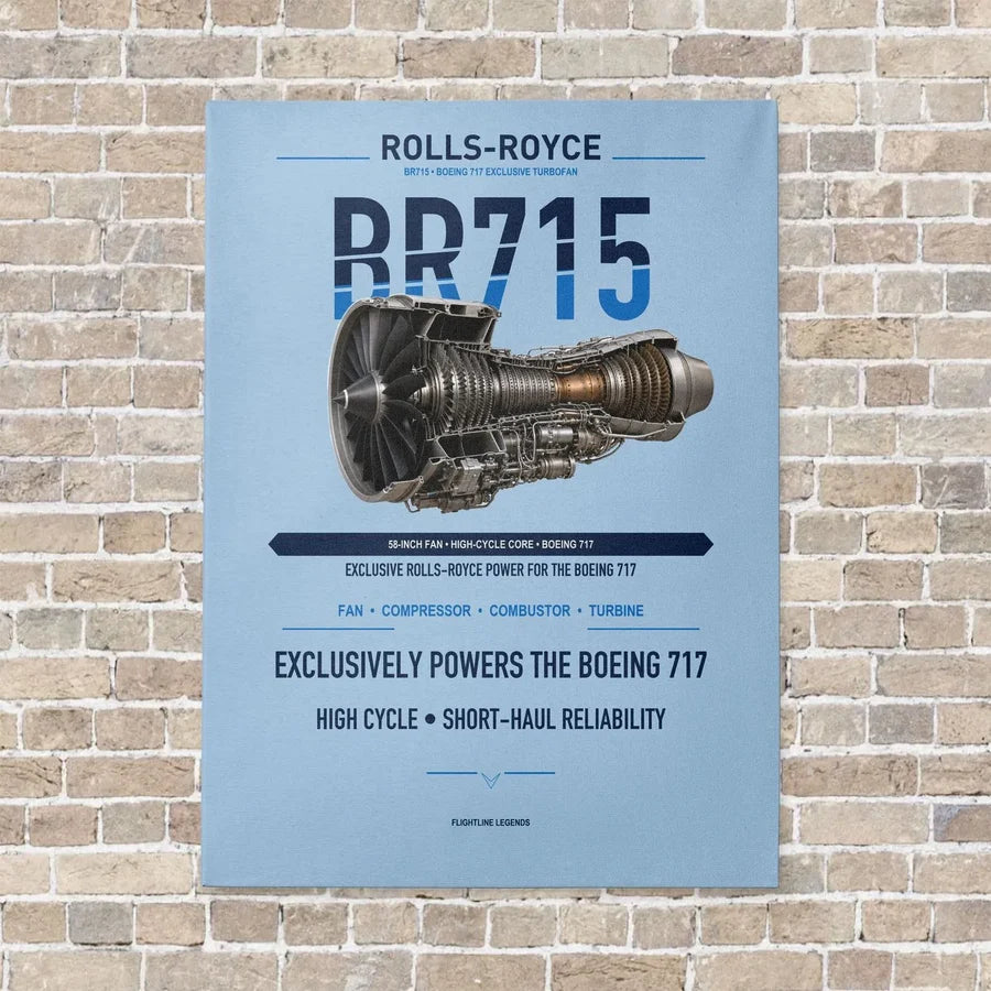 BR715 vertical canvas print - no frame - light blue background