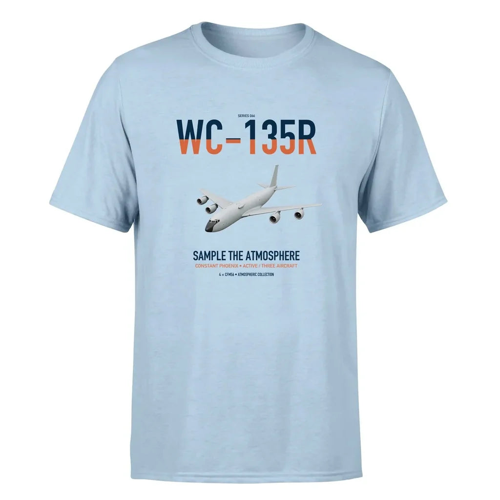 WC-135R Constant Phoenix design on light blue double-side t-shirt, single-side print