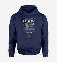 Thumbnail for CATALYST design on navy blue hoodie single side