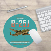 Thumbnail for B-25J Mitchell design on turquoise round mouse pad
