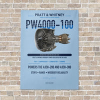 Thumbnail for PW4000-100 vertical canvas print - no frame - light blue background