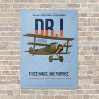 Thumbnail for Fokker Dr.I vertical canvas print - no frame - light blue background